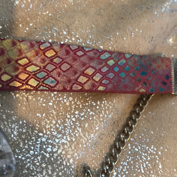 Druzy aura Heart ❤️ choker necklace iridescent - Picture 4 of 7